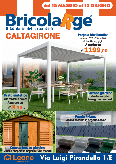 VOLANTINO BRICOLARGE CALTAGIRONE VALIDO DAL 15.05 AL 15.06.2026